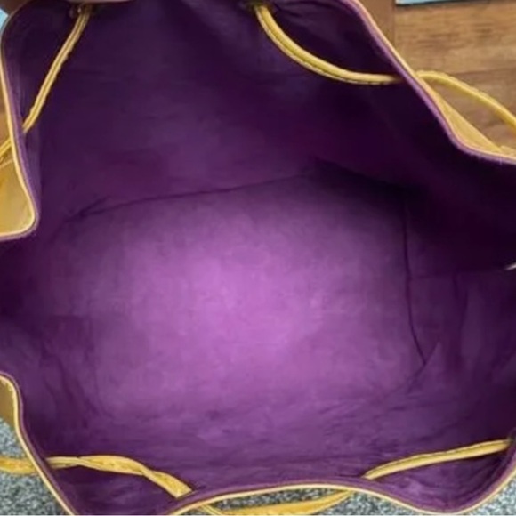 Louis Vuitton Authentic Tassil Epi Noe Leather Bucket Bag shoulder Purple Yellow - Picture 2 of 3